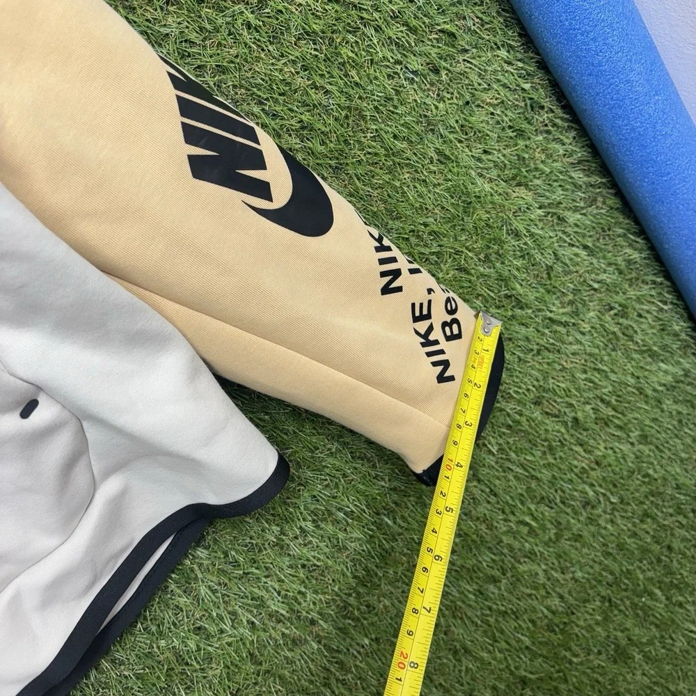Nike Tech Fleece Hoodie Mens 2XL Colorblock Beige Cream Grey Zipper Arm Pocket